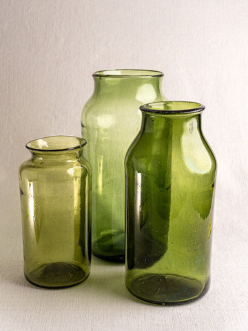 Hand-Blown Antique French Truffle and Cornichon Jars
