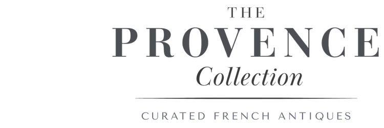 The Provence Collection" text in serif font, minimalist design, refined French antique style branding.