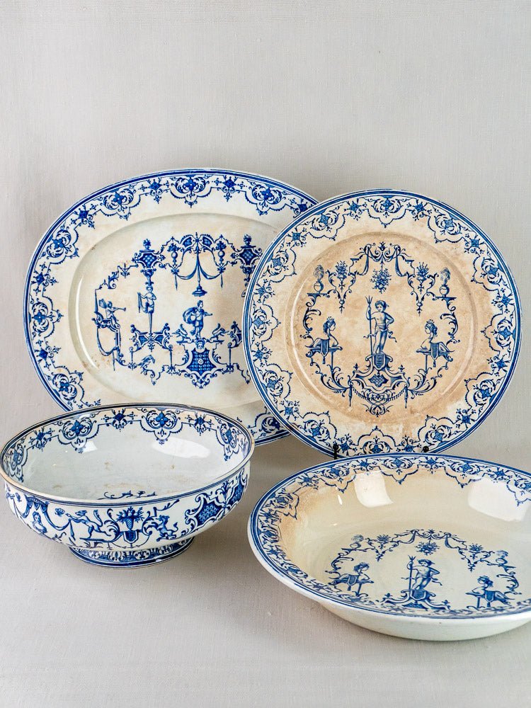 Antique French Faience Set | Vieillard Bordeaux Bérain | Circa