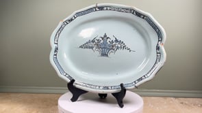 Antique French Faience Platter | Cul Noir | Late 18th to Early 19th C.