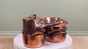 Antique French Copper Apprentice Set | Daubiere & Saucepans | 19th Century Masterwork