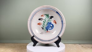 Antique French Faience Plate | Cul Noir | 19th Century Forges-les-Eaux