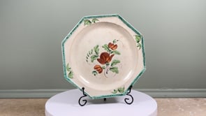 Antique French Faience Plate | Aumale Normandy | Beaded Rim