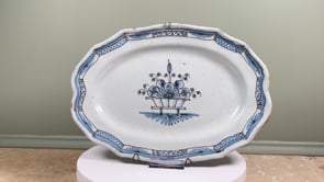 Antique French Faience Platter | Rouen Tradition | Cul Noir Style