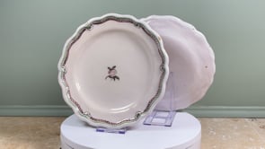 Antique French Faience Plates | Eastern France | Pair with Hand-Painted Turnip Motif