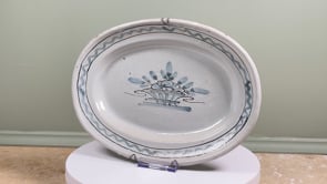 Antique French Faience Platter | Cul Noir | Forges les Eaux