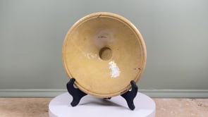 Antique French Tourne Omelette | Provencal Yellow Ochre Earthenware | Late 19th Century