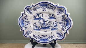 Antique French Faience Platter | Moustiers Blue and White | 19th Century