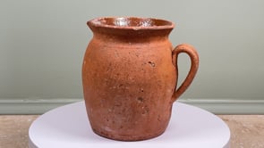 Antique French Terracotta Pitcher | Pinched Pouring Lip | Mid to Late 19th Century