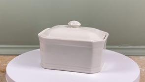 Antique French Porcelain Terrine | Cream Glazed Pâté Dish | Early 20th Century