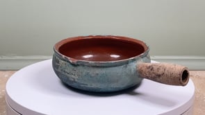 Antique French Poêlon | Glazed Earthenware Cooking Pot | Late 19th to Early 20th Century