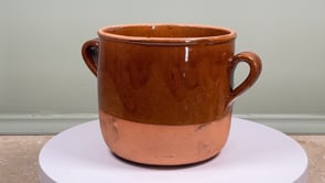 Antique French Confit Pot | Digoin Glazed Earthenware | Mid 20th Century