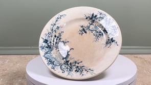Antique French Compote Plate | Boulenger Choisy-le-Roi | Pompadour Pattern
