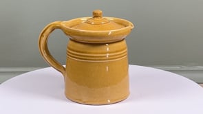 Antique French Lidded Pot à Lait | Honey Ochre Glaze | Mid 20th Century