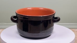Vintage Italian Cooking Pot | Albisola Glazed Earthenware | Coop. Stov. Mark