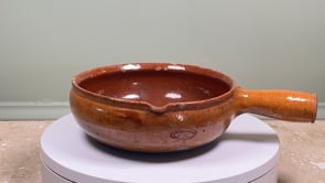 Antique French Poêlon | Vallauris Glazed Earthenware | Late 19th to Early 20th Century
