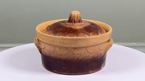 Antique French Cocotte | Alsace Glazed Earthenware | Klein Strasbourg, Early 20th Century