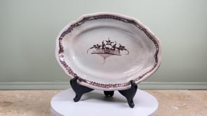 Antique French Cul Noir Faience Platter | Manganese Only | Late 18th.