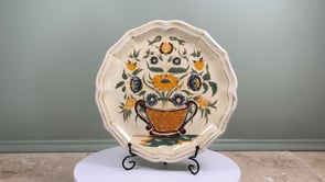 Vintage French Salins Clérissy Faience Plate | Hand-Painted Moustiers Style