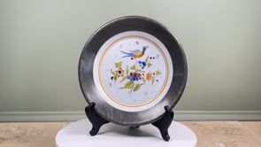 French Faience Wall Plate | Hand Painted Moustiers Style | Bird and Flowers