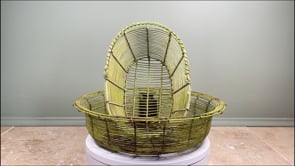 Antique French Wire Basket Set | Green Painted Fil de Fer | Circa 1900