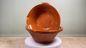 Antique French Languedoc Tian Bowls | Glazed Earthenware Pair