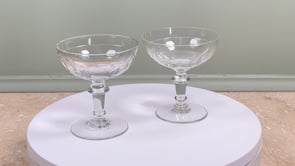 Antique French Champagne Coupes | Hand Blown Pair | Late 19th Century