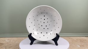 Antique French Berry Strainer | Digoin Sarreguemines | Stoneware