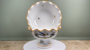 Vintage French Moustiers-Style Compotes | Hand-Painted Faience Pair