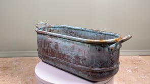 Antique French Copper Poissonnière | Jardinière | Verdigris Patina