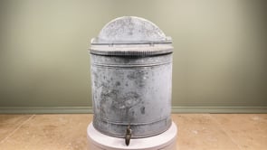 Antique French Zinc Wall Fountain | Lavabo Reservoir with Brass Tap | Early 20th Century