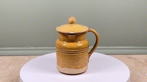 Antique French Pot à Lait | Speckled Yellow Glaze | Lidded Milk Pot