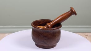 Antique French Wooden Mortar and Pestle | Hand Turned | 19th Century
