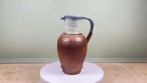 Antique French Stoneware Pitcher | La Borne | Blue Ash Celadon Glaze