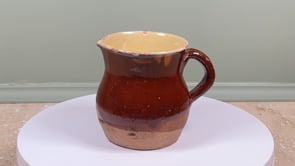 19th Century French Pichet | Glazed Earthenware | Rustic Half Dipped