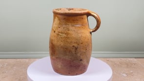 Antique French Stoneware Pitcher | Salt Glazed Grès | Early 19th Century