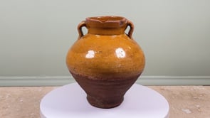 Antique French Olive Oil Jar | Glazed Earthenware | Late 19th C.