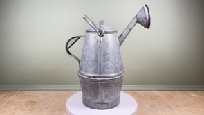 Antique French Zinc Watering Can | Milk Can Shape Arrosoir | Early 20th Century