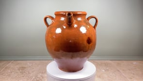 Antique French Oil Jar | Provencal Glazed Terracotta | 19th Century