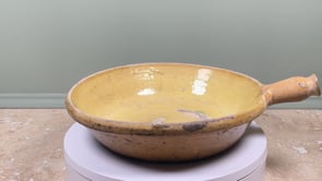 Antique French Poêlon | Aubagne Terracotta | Yellow Glaze | Late 18th C