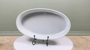 Vintage French CNP Porcelain Serving Dish | White Oval Baking Dish