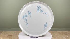 Vintage French Cake Plate | Berry Limoges Porcelain | Blue Floral