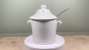 Antique French Lunéville Soup Tureen | White Faience Soupière