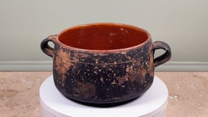 Vintage French Vallauris Cooking Pot | Glazed Terracotta | Early 20th