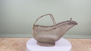 Antique French Wine Bottle Holder | Silver Plate Wirework | Belle Epoque