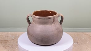 Antique French Toupin | Earthenware | Two Handle Cooking Pot