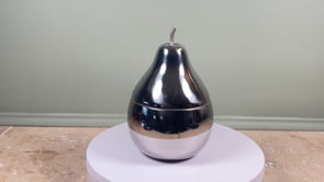 Vintage French Pear Ice Bucket | Stainless Steel Mid-Century Barware, c. 1960s