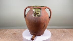 Antique French Vinaigrier | Glazed Terracotta Vinegar Pot, c. 1880–1900