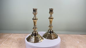 Antique French Brass Candlesticks | Pair | Régence Period c. 1720 to 1740