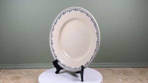 Antique French Faience Plate | Longwy Capucia Pattern | Teal Floral Border